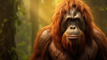 ai generiert Orang-Utan hoch Qualität Bild foto