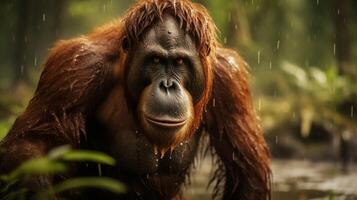 ai generiert Orang-Utan hoch Qualität Bild foto