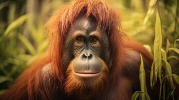 ai generiert Orang-Utan hoch Qualität Bild foto