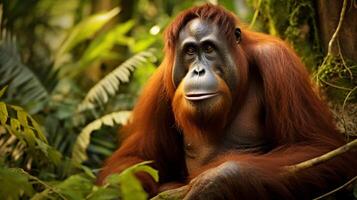 ai generiert Orang-Utan hoch Qualität Bild foto