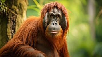 ai generiert Orang-Utan hoch Qualität Bild foto