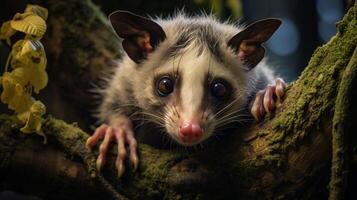 ai generiert Opossum hoch Qualität Bild foto