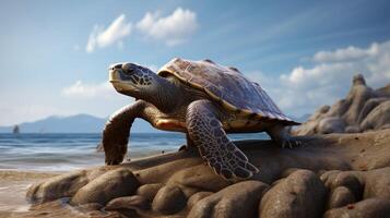 ai generiert Schildkröte hoch Qualität Bild foto