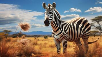 ai generiert Zebra hoch Qualität Bild foto