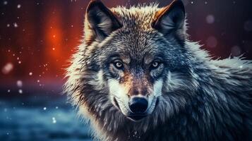 ai generiert Wolf hoch Qualität Bild foto