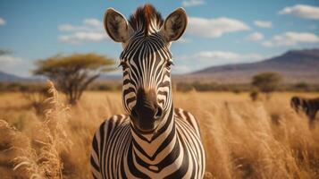 ai generiert Zebra hoch Qualität Bild foto