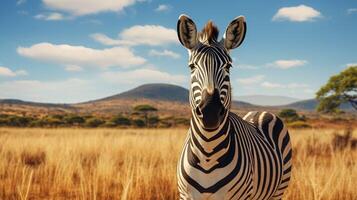 ai generiert Zebra hoch Qualität Bild foto