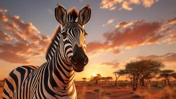 ai generiert Zebra hoch Qualität Bild foto