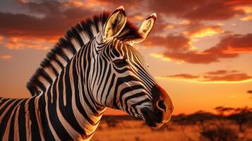 ai generiert Zebra hoch Qualität Bild foto