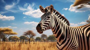 ai generiert Zebra hoch Qualität Bild foto