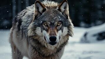 ai generiert Wolf hoch Qualität Bild foto