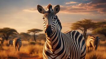ai generiert Zebra hoch Qualität Bild foto