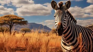 ai generiert Zebra hoch Qualität Bild foto