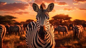 ai generiert Zebra hoch Qualität Bild foto