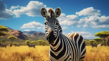 ai generiert Zebra hoch Qualität Bild foto