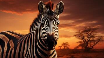 ai generiert Zebra hoch Qualität Bild foto