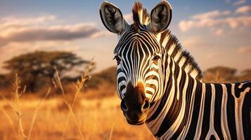 ai generiert Zebra hoch Qualität Bild foto