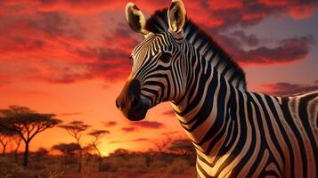 ai generiert Zebra hoch Qualität Bild foto