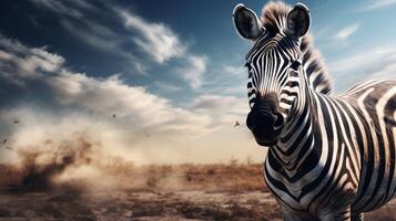 ai generiert Zebra hoch Qualität Bild foto