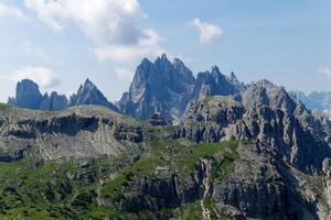 Aussicht von Kadini di Misurina Berge im Dolomiten, Italien. foto