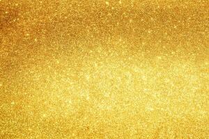 Gold funkelnd Beleuchtung festlich Hintergrund mit Textur. abstrakt Weihnachten funkelte hell Bokeh defokussiert und fallen Sterne. Winter Karte oder Einladung foto