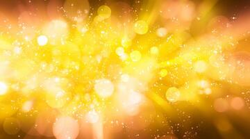 Weiß Bokeh verwischen Hintergrund und Kreis Licht auf Gelb Hintergrund und Licht Gold funkeln Hintergrund foto