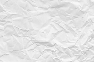 weiße zerknittertes Papier abstrakte Hintergrundtextur foto