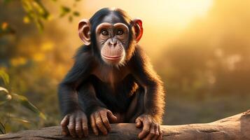 ai generiert Schimpanse hoch Qualität Bild foto