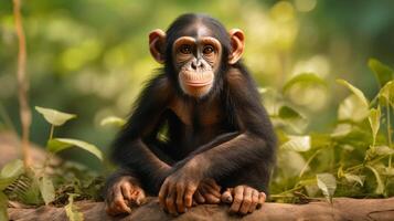 ai generiert Schimpanse hoch Qualität Bild foto