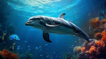 ai generiert Delphin hoch Qualität Bild foto