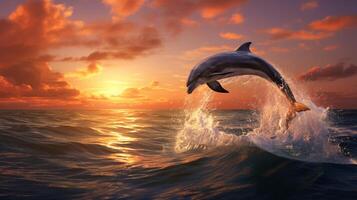 ai generiert Delphin hoch Qualität Bild foto