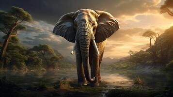 ai generiert Elefant hoch Qualität Bild foto