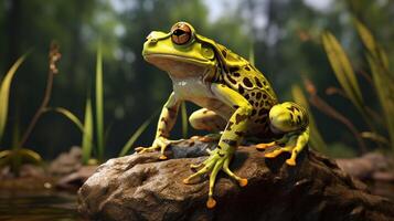 ai generiert Frosch hoch Qualität Bild foto