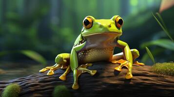 ai generiert Frosch hoch Qualität Bild foto