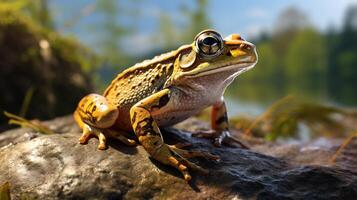 ai generiert Frosch hoch Qualität Bild foto