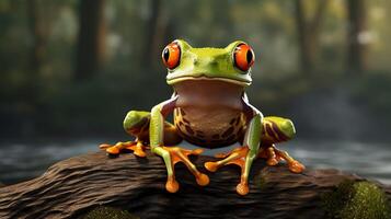 ai generiert Frosch hoch Qualität Bild foto