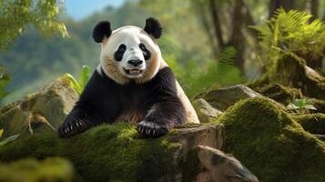 ai generiert Riese Panda hoch Qualität Bild foto