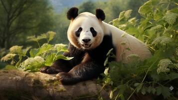 ai generiert Riese Panda hoch Qualität Bild foto