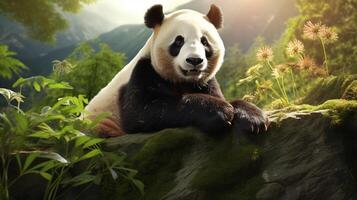 ai generiert Riese Panda hoch Qualität Bild foto