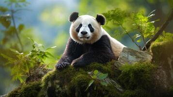 ai generiert Riese Panda hoch Qualität Bild foto