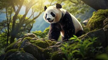 ai generiert Riese Panda hoch Qualität Bild foto