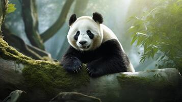 ai generiert Riese Panda hoch Qualität Bild foto