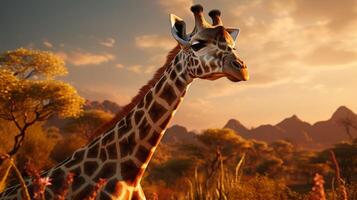 ai generiert Giraffe hoch Qualität Bild foto