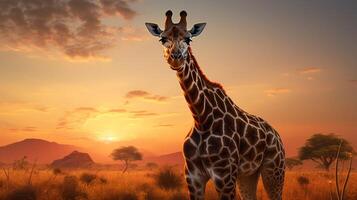 ai generiert Giraffe hoch Qualität Bild foto