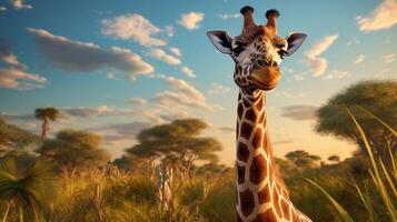 ai generiert Giraffe hoch Qualität Bild foto