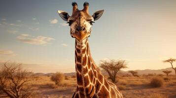 ai generiert Giraffe hoch Qualität Bild foto