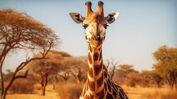 ai generiert Giraffe hoch Qualität Bild foto