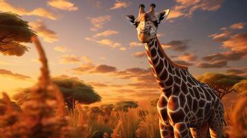 ai generiert Giraffe hoch Qualität Bild foto