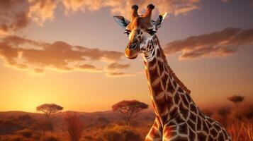 ai generiert Giraffe hoch Qualität Bild foto