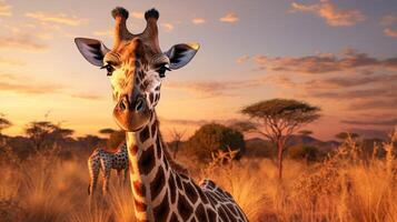 ai generiert Giraffe hoch Qualität Bild foto